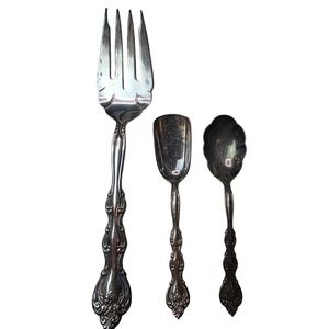 International Silverplate Vintage Cold Meat Fork Sugar Spoon Butter Knife Set A6